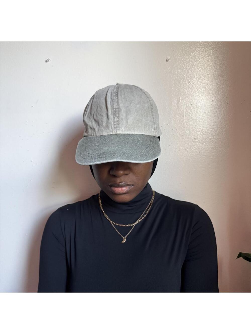 90s unisex Two-Tone Washed Earth Tone baseball cap with Leather adjustable strap